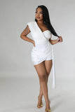 DRAPED ROMPER (WHITE)