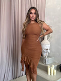 MISTY DRESS BROWN