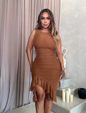 MISTY DRESS BROWN